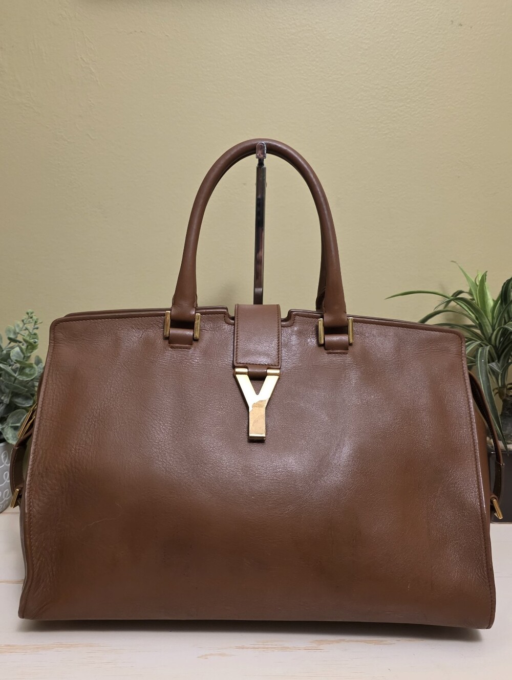 Saint Laurent | Brown Leather Chyc Cabas Satchel